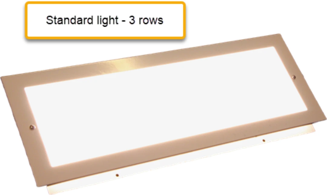 LED Korgarmatur med nödljus, infälld, LxB=655x235mm, 23,5W