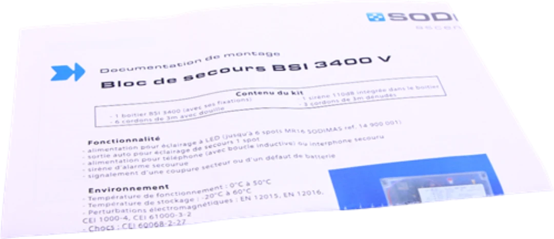 Nödaggregat, Sodimas BSI 3400, med batteri
