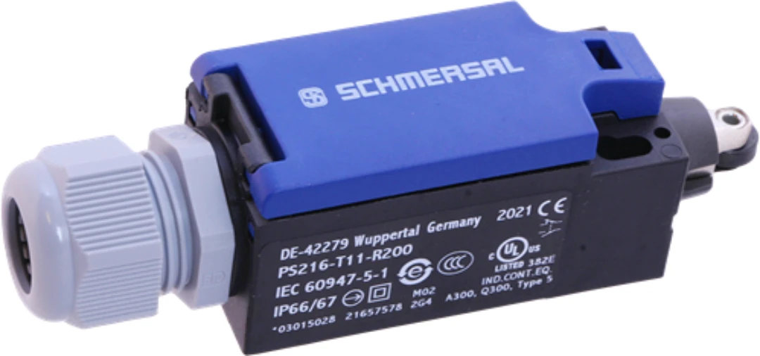 Brytare, Schmersal PS216-T11-R200, 1NO+1NC, Nock med rulle ø9,5mm
