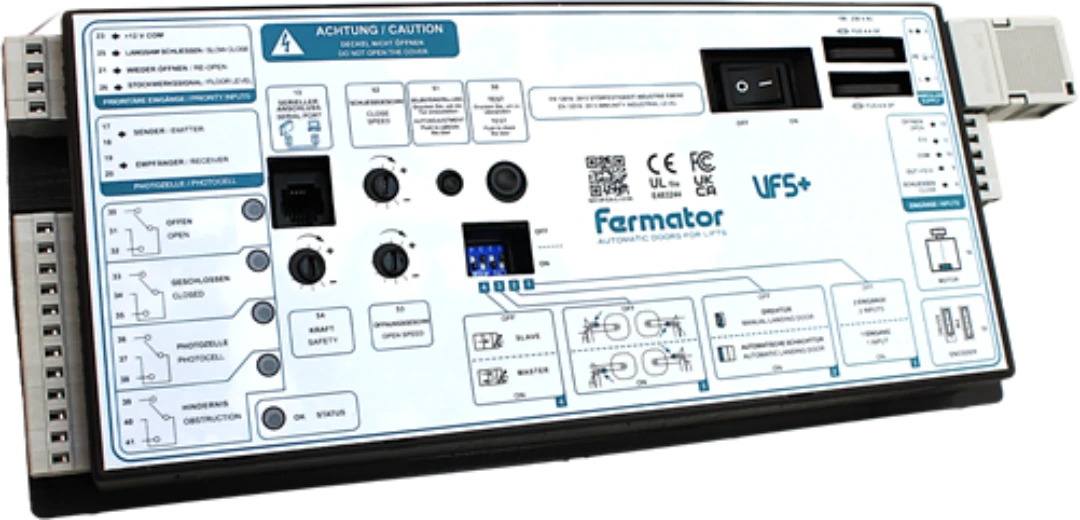 Dörrstyrning, Fermator VF5+, vänster, engelsk/tysk label