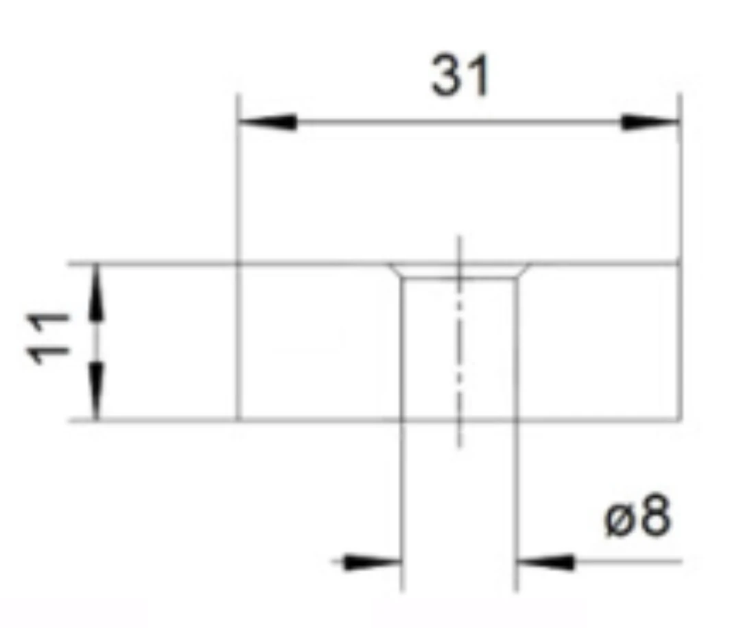 Understyrning, Haushahn TSS70/TSS72, 12mm spår, 31x11x11mm