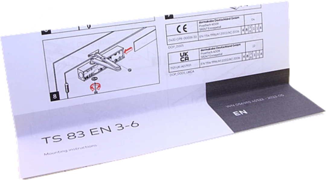 Dörrstängare, Dorma TS83, EN 3-6, utan arm