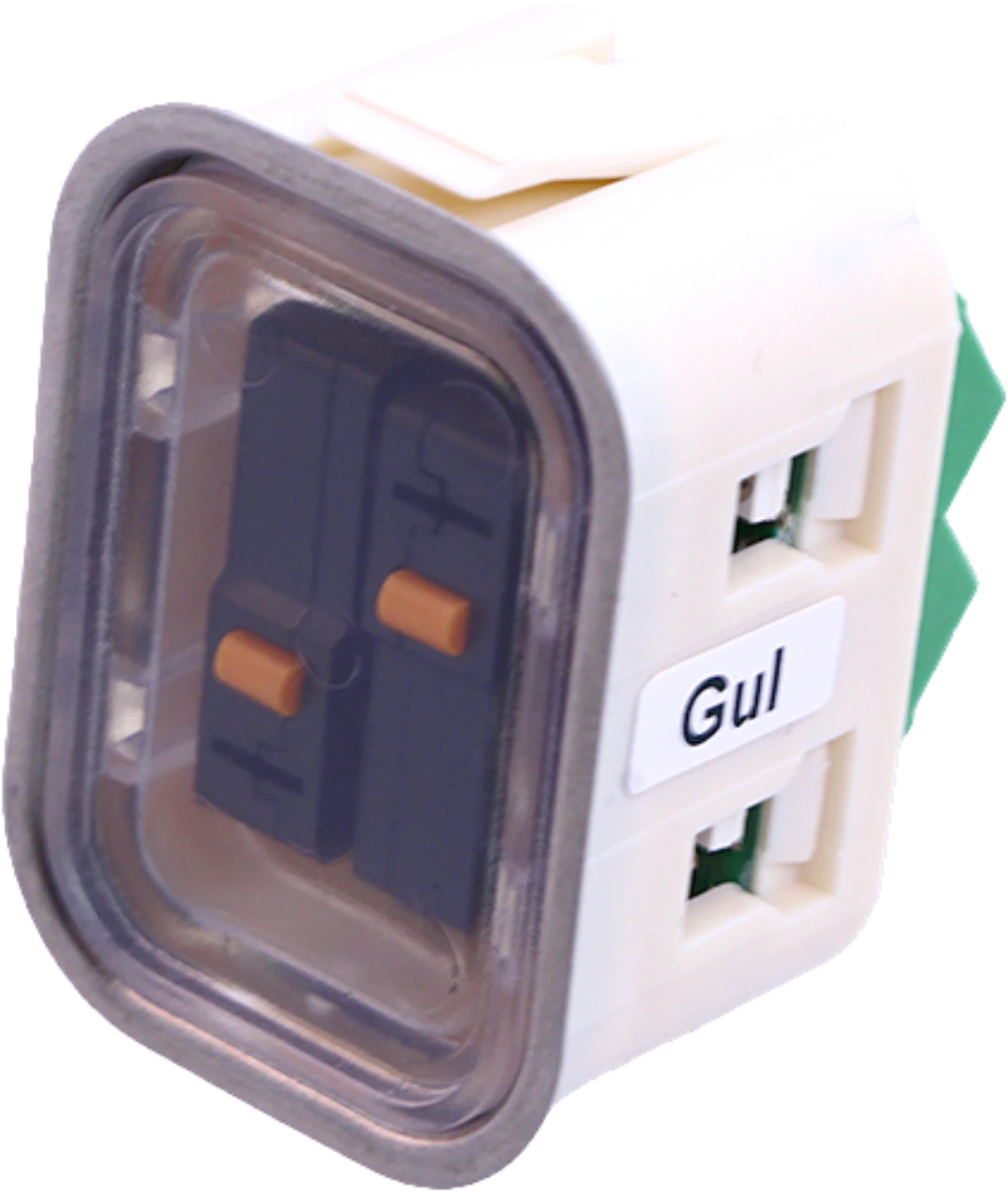 Knapp, HM-2535-S-M, NO/NC, gul, 24V