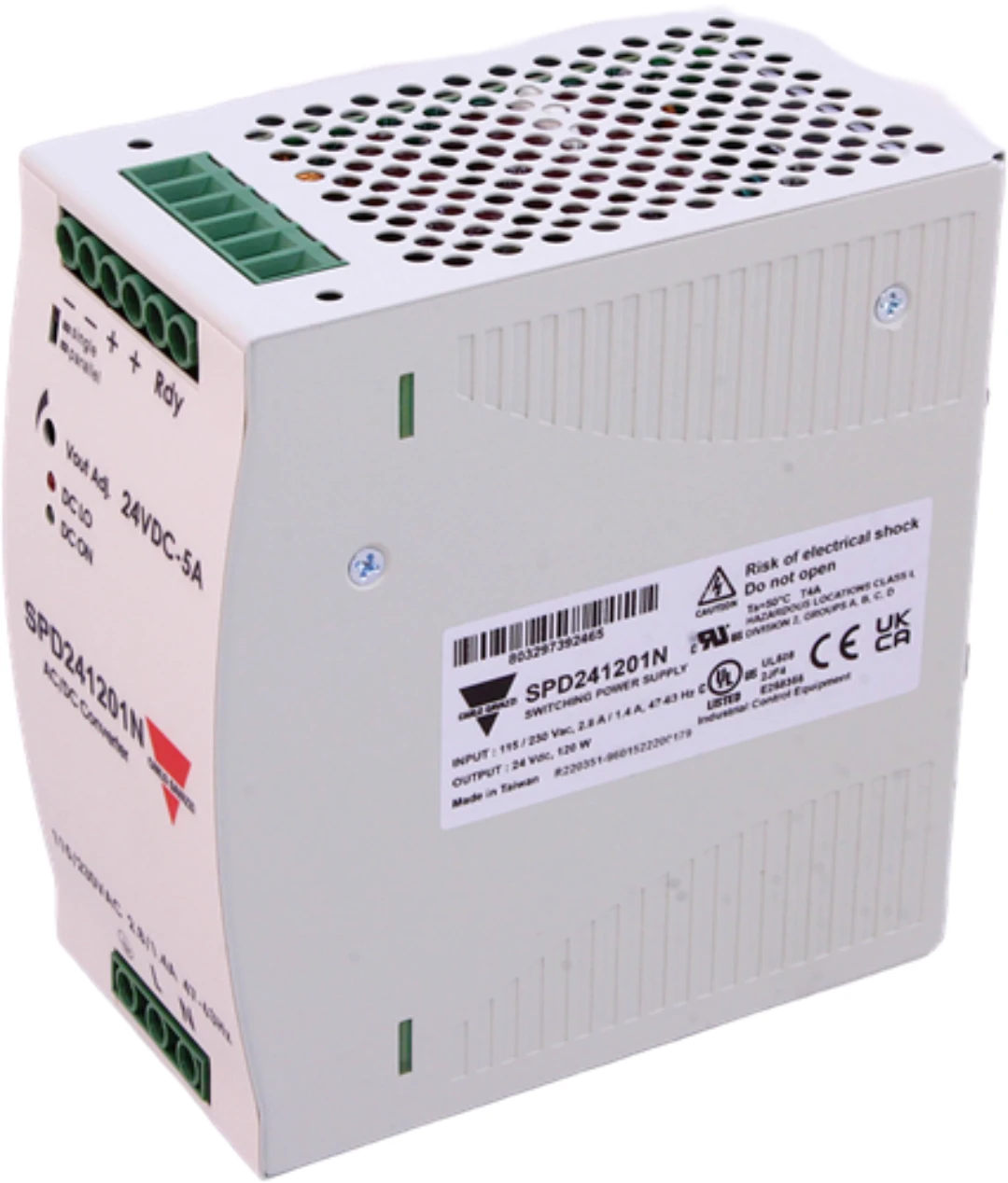 Nätaggregat, Carlo Gavazzi, SPD241201N, 230VAC/24VDC/5A/120W