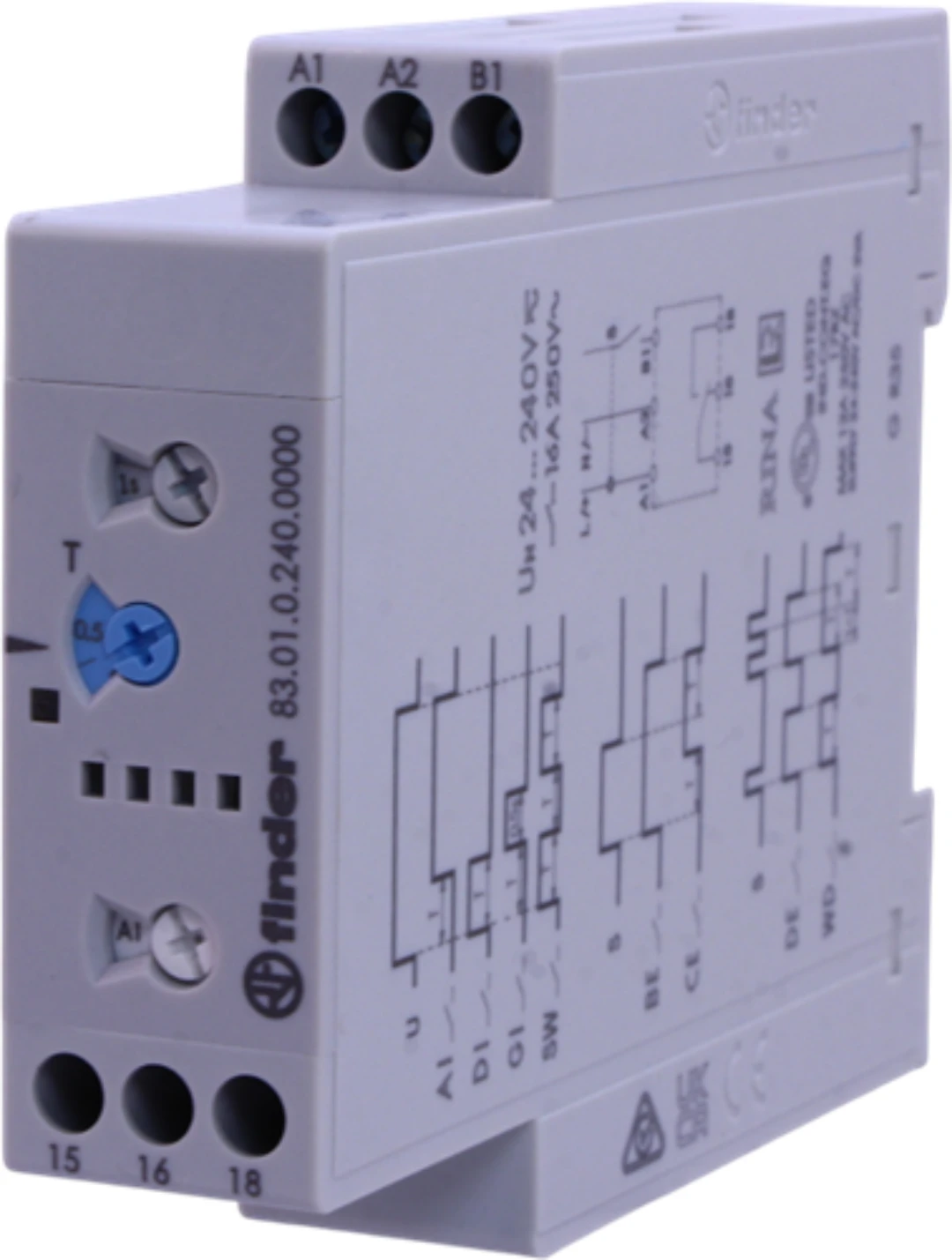Tidrelä, Finder 83.01.0.240, 24-240V AC+DC