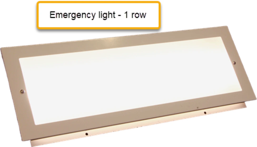 LED Korgarmatur med nödljus, infälld, LxB=655x235mm, 23,5W