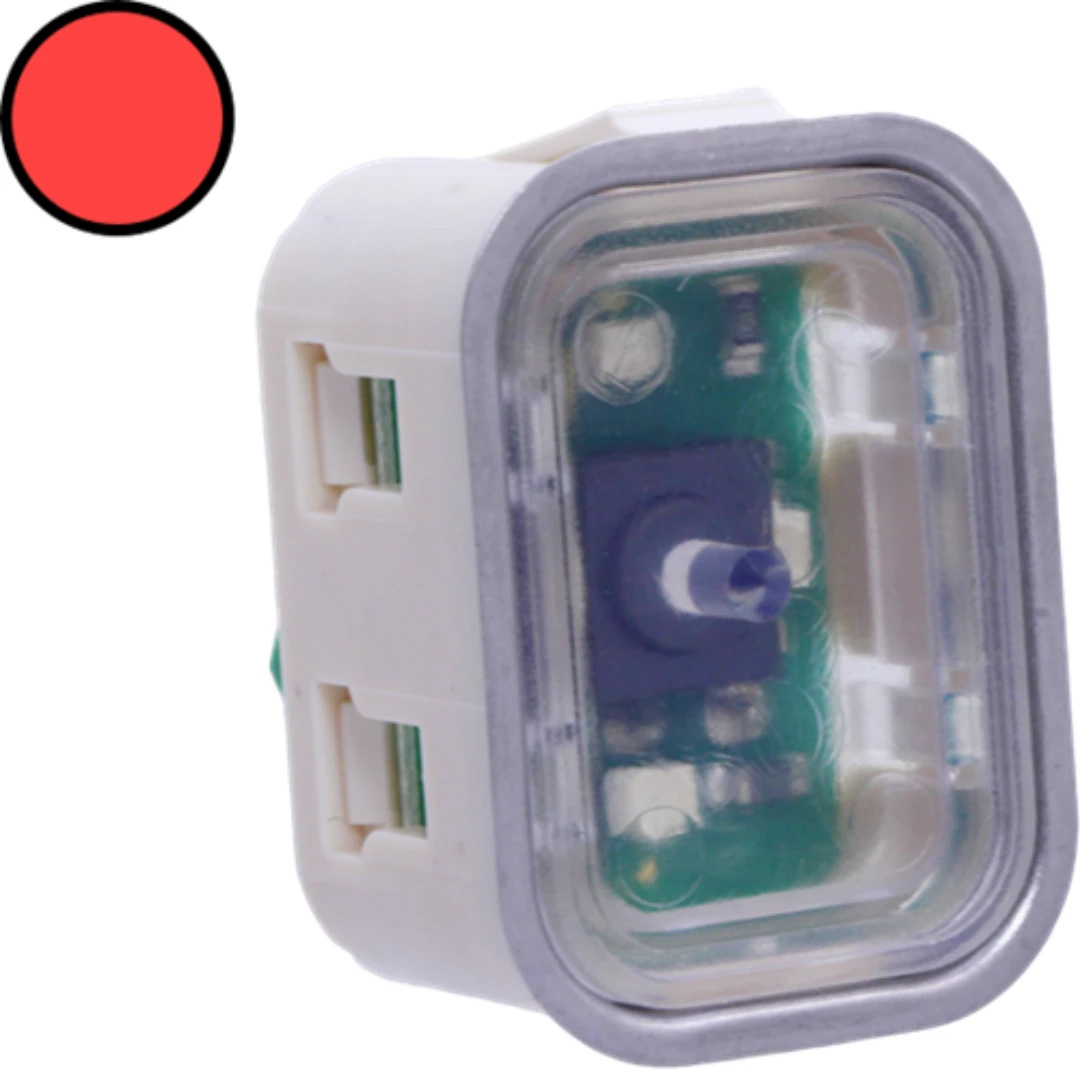 Knapp, HM-2535-S, röd LED, utan tryckbricka