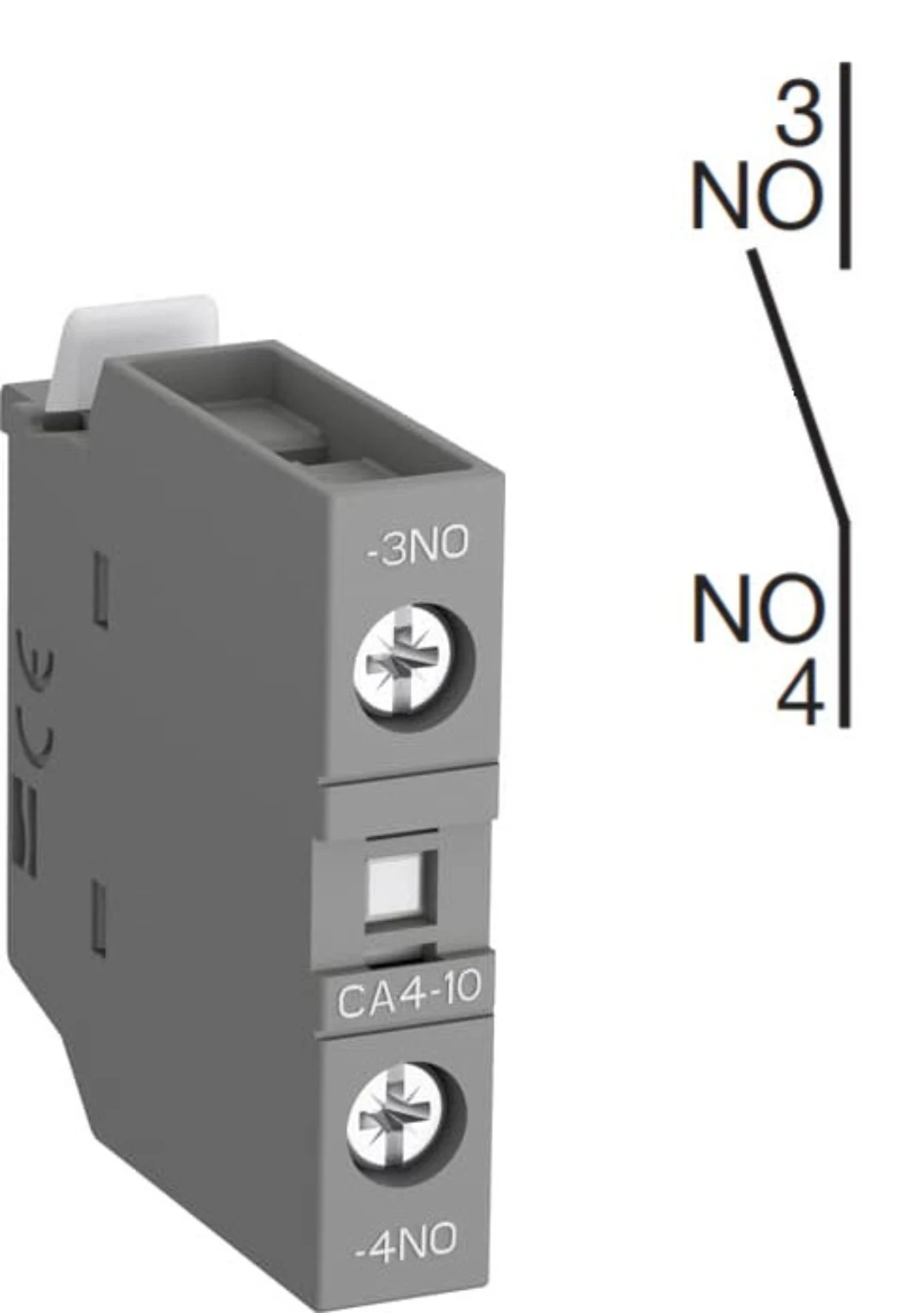 Hjälpkontaktblock, ABB CA4-10, Skruvansl., 1NO