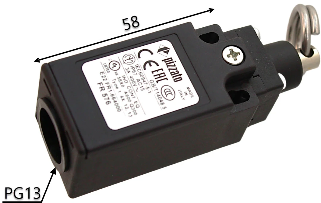 Dragströmställare, Pizzato FR576-M2, Impuls/Monostabil, 1NO+1NC