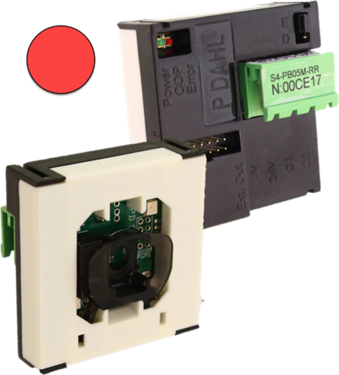 Knappelement, PDahl PB05, DMG BL/BM, BUS/master, röd