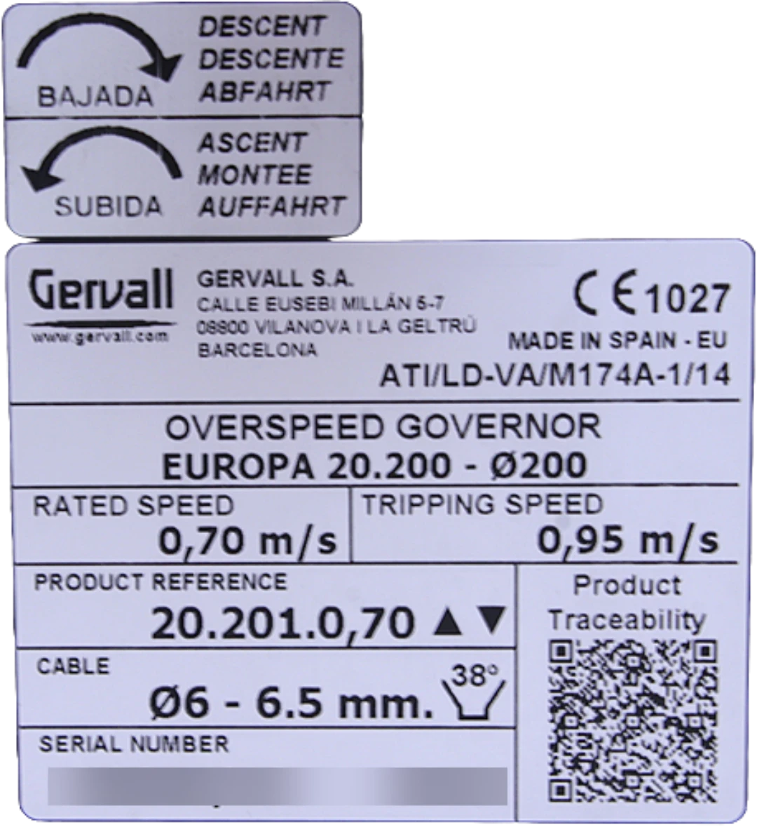 HR, Gervall Europa, 200mm, Vn=0.7m/s/Va=0,95m/s