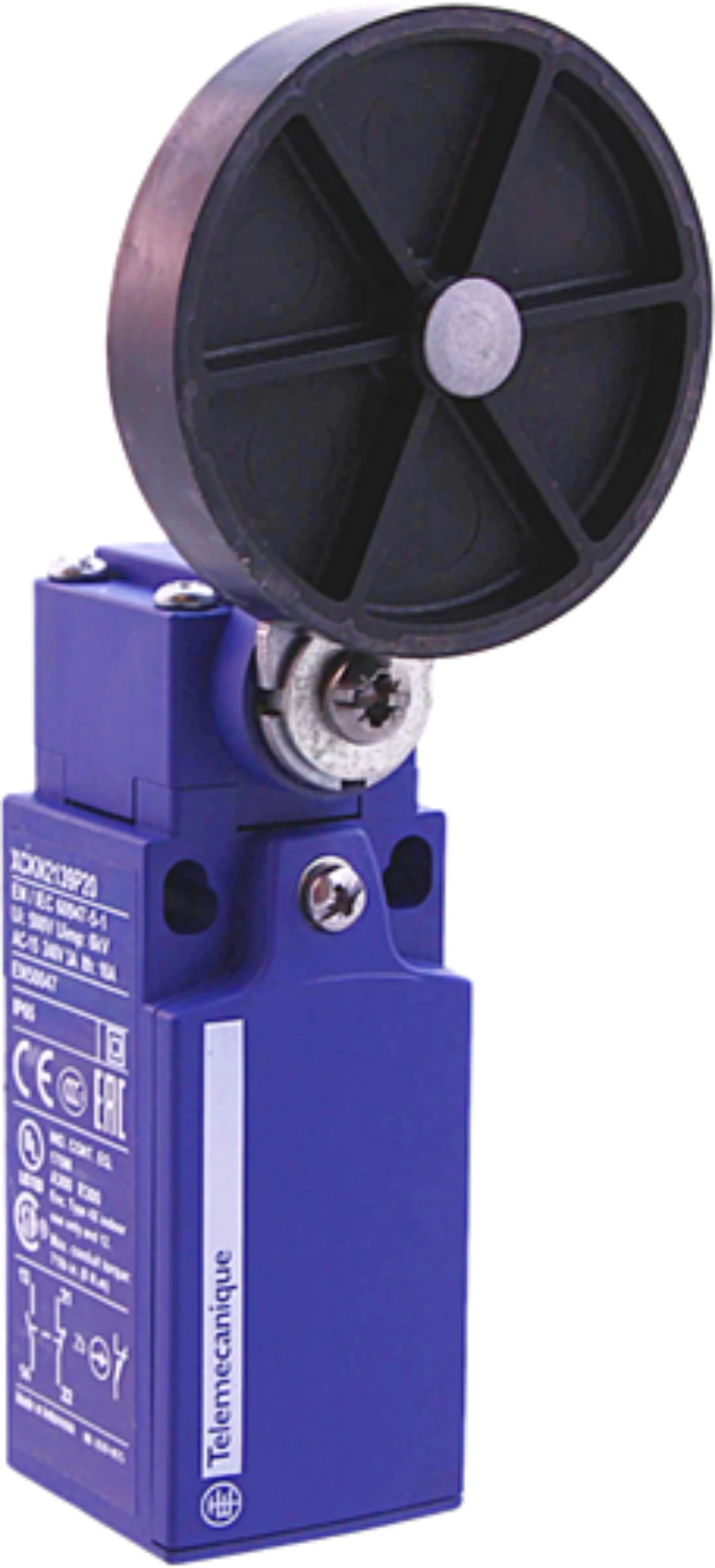 Gränslägesbrytare, Schneider/Telemec., XCKN2139P20, Gummirulle D=50mm