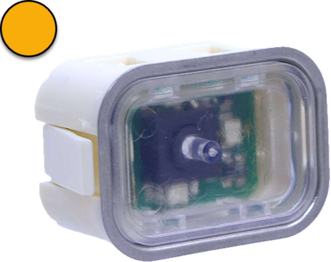 Tryckknapp, HM-2535-S, skruvanslutning, gul LED