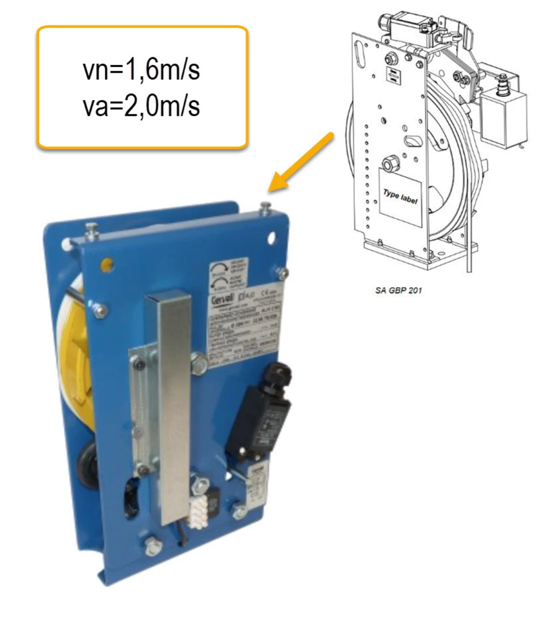 HR, Aljo/Schindler GBN/GBP/GBPD, ø200mm, Vn=1,6/Va=2,0m/s, Utbyteskit