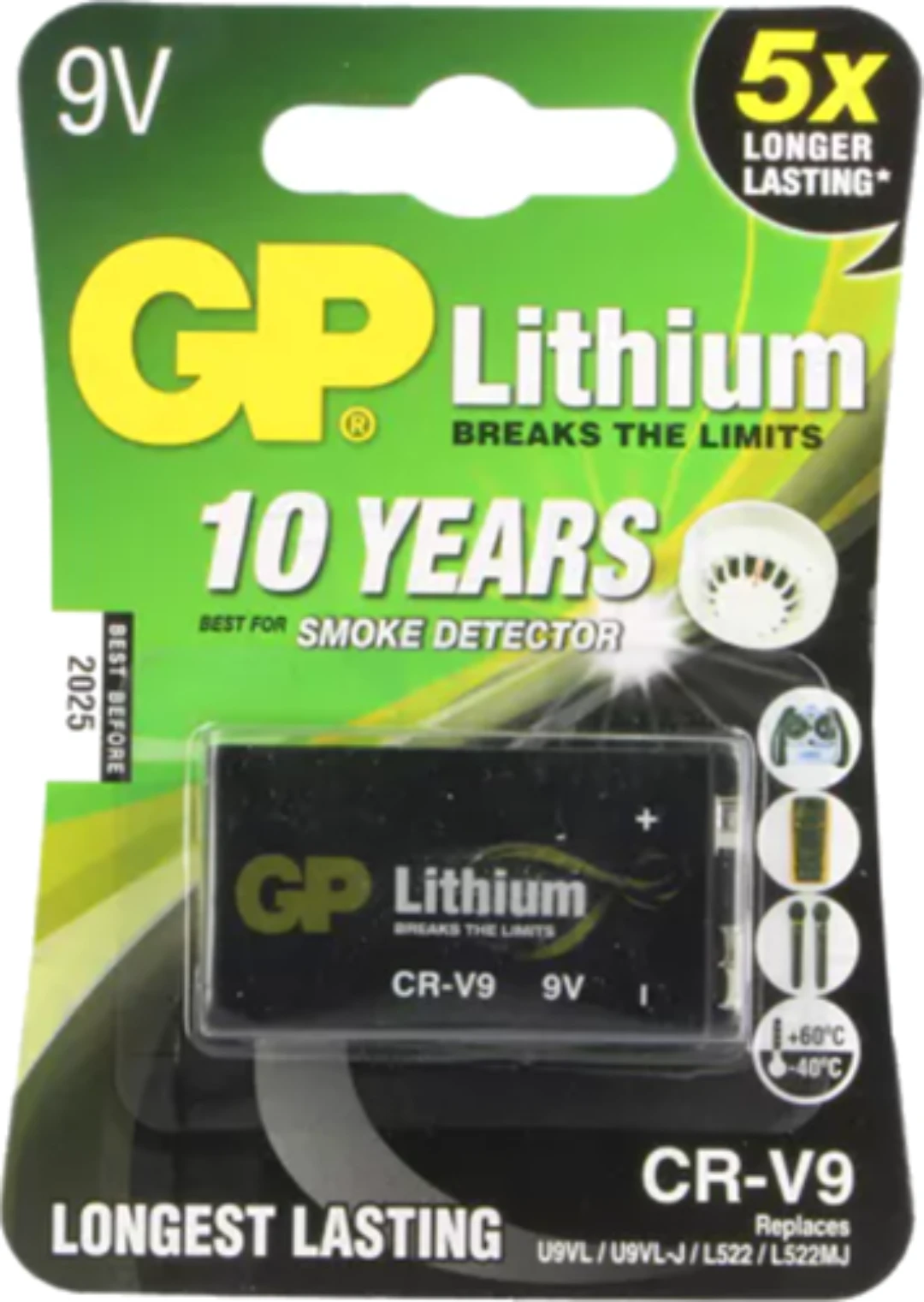 Batteri, 6LR/6F22, Litium 9V, Long Life