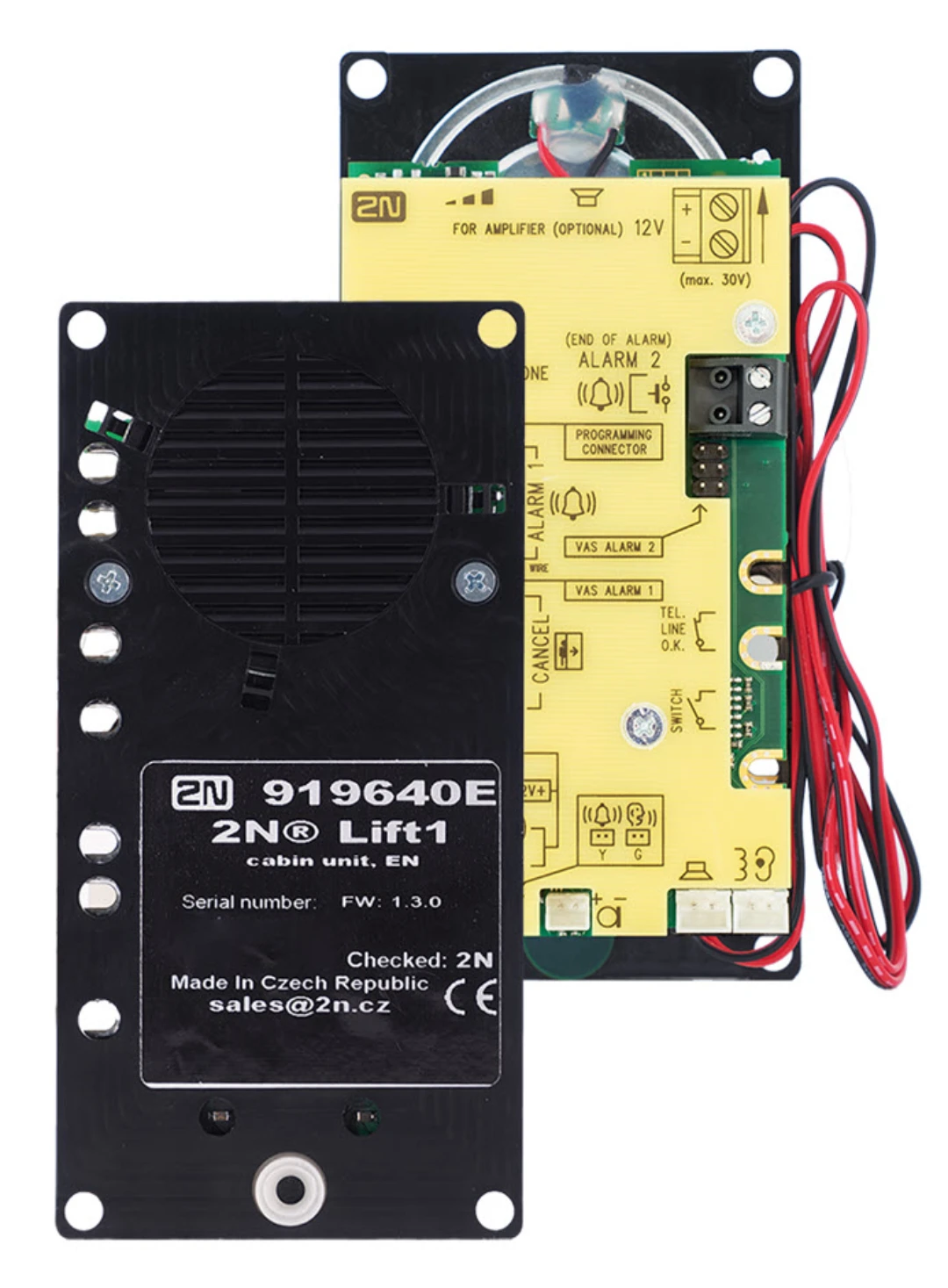Nödtelefon, 2N, Lift1, med pictogram LED, bakom korgpanel