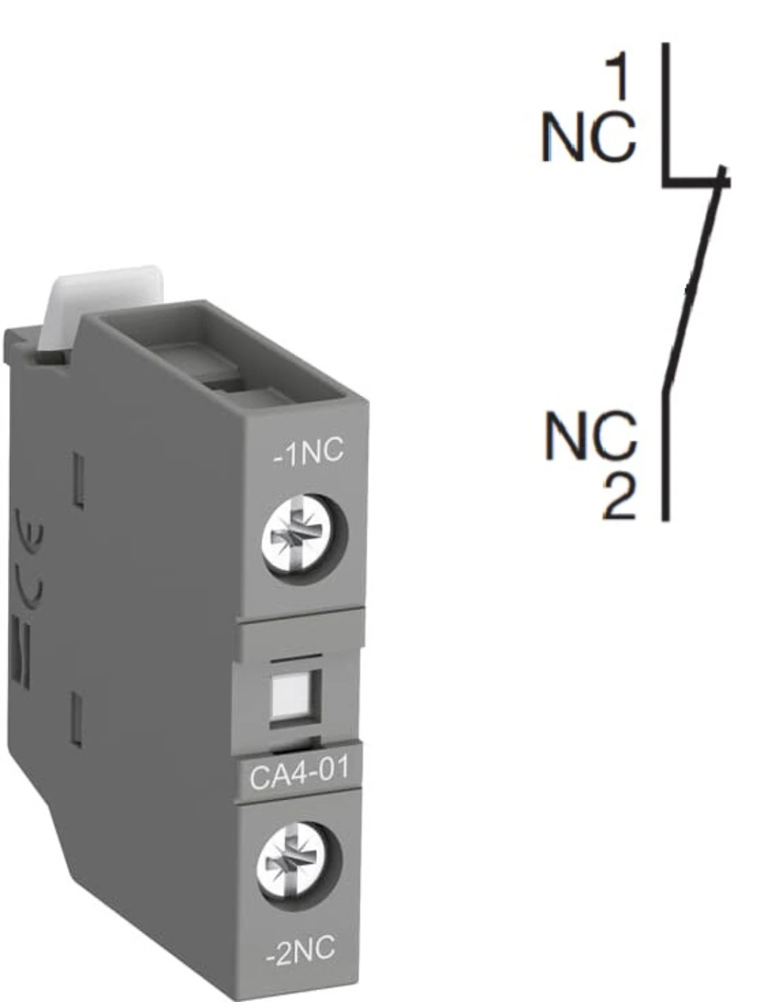 Hjälpkontaktblock, ABB CA4-01, Skruvansl., 1NC