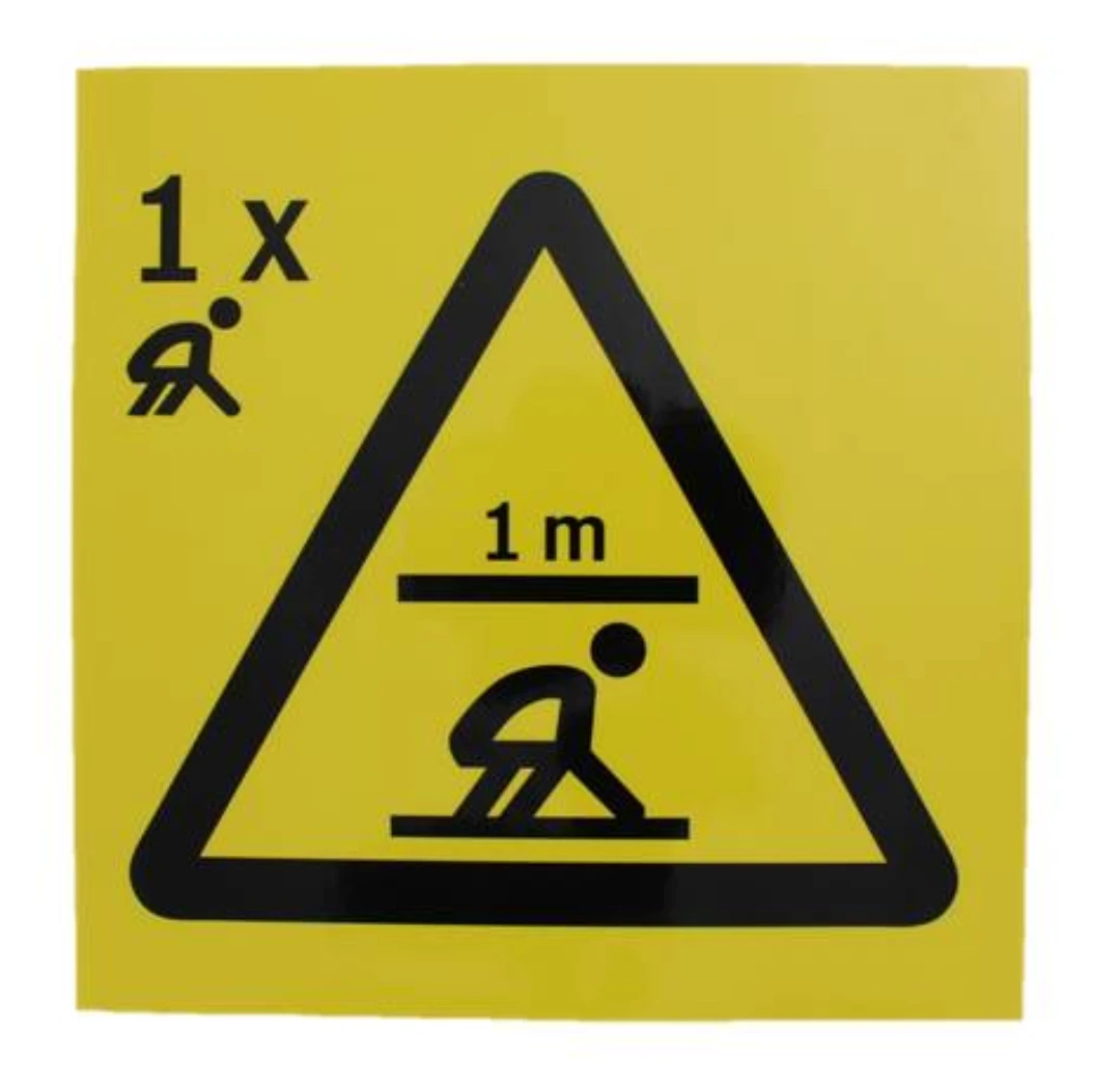 Dekal, räddningsutrymme 1m, 1 person knästående