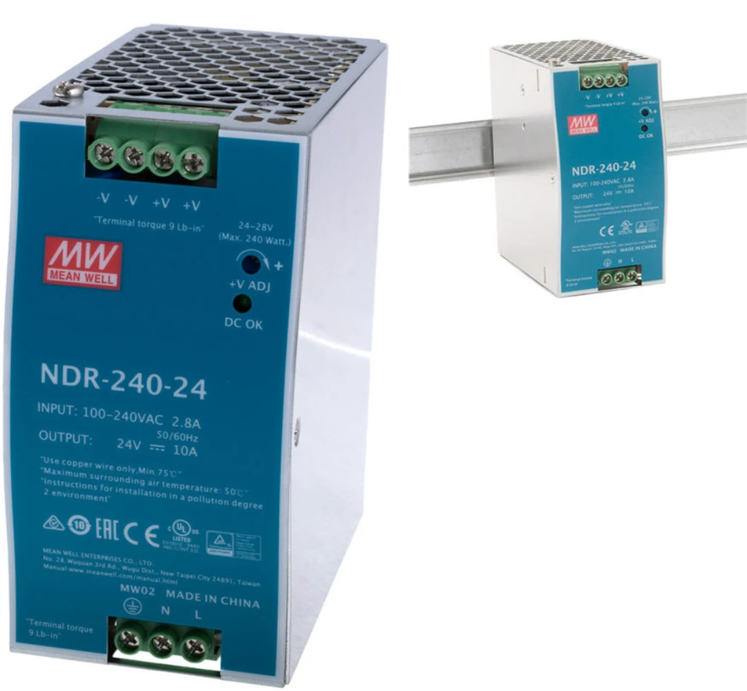 Nätaggregat, switchat, NDR-240-24, 24VDC, 240W, 10A