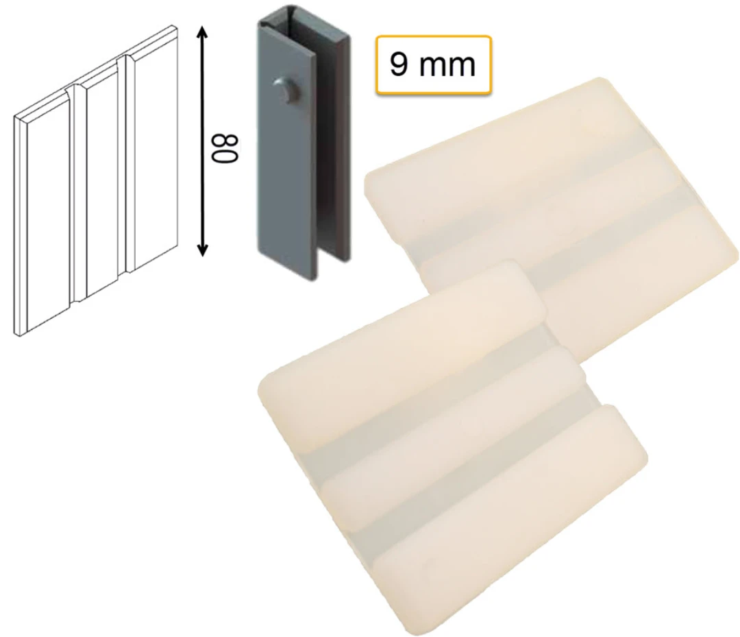 Styrskofoder, KONE monospace, motvikt, 80x23.5x25, 9mm