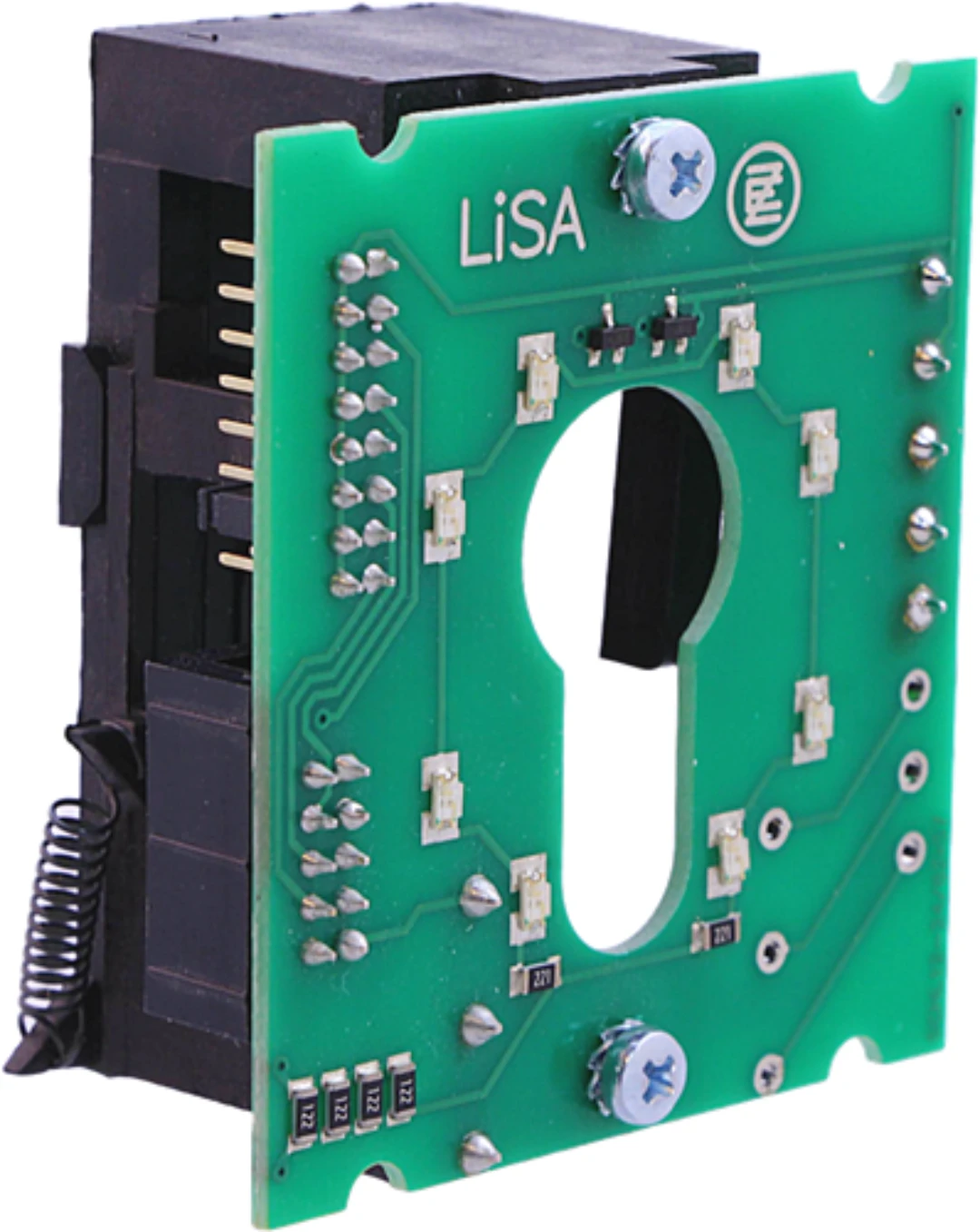 Kretskort, Schneider-LiSA, f. nyckelbrytare, 50x50, röd LED, 24VDC