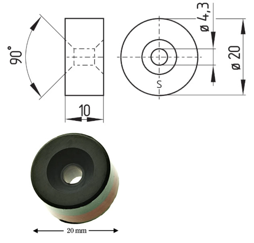 Magnet, rund, BP10, ø20mm