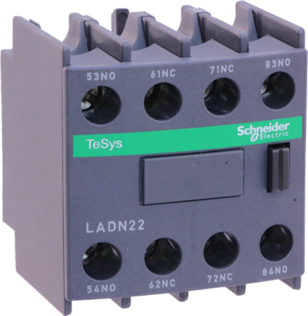 Hjälpkontaktblock, Schneider/Telemec., LADN22, 2NO/2NC, TeSys D
