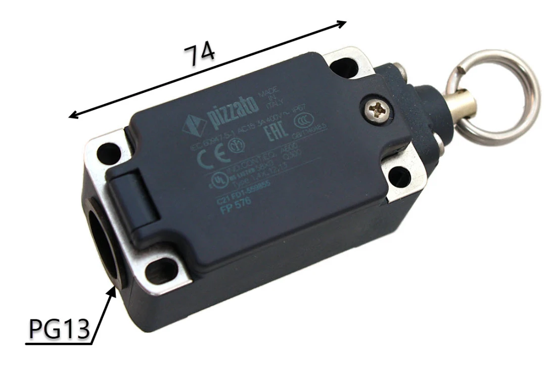 Dragströmställare, Pizzato, FP576, monostabil, 1NO/1NC