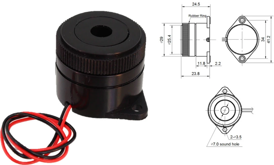Siren, 4-28V, pulserande ton