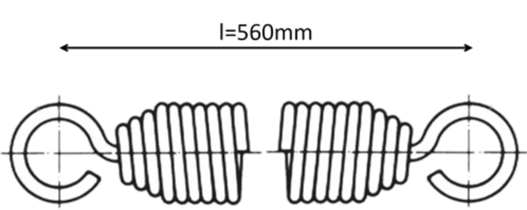 Stängfjäder, Fermator, l=560mm