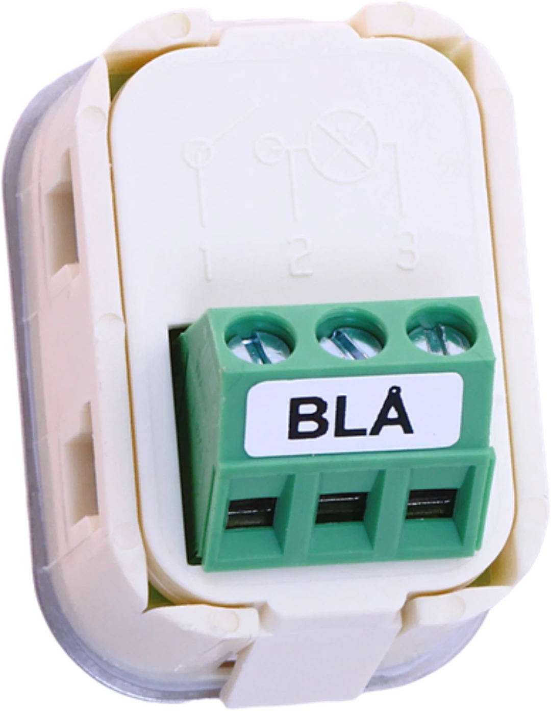 Knapp, HM-2535-S, blå med blank RF tryckbricka