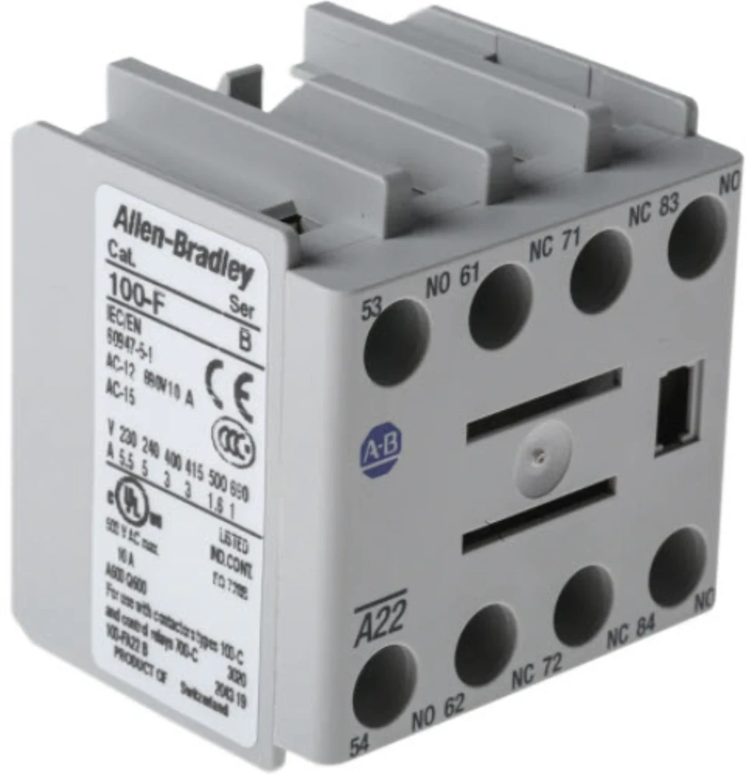 Hjälpkontaktblock, Allen Bradley, 100-FA22, 2NO/2NC