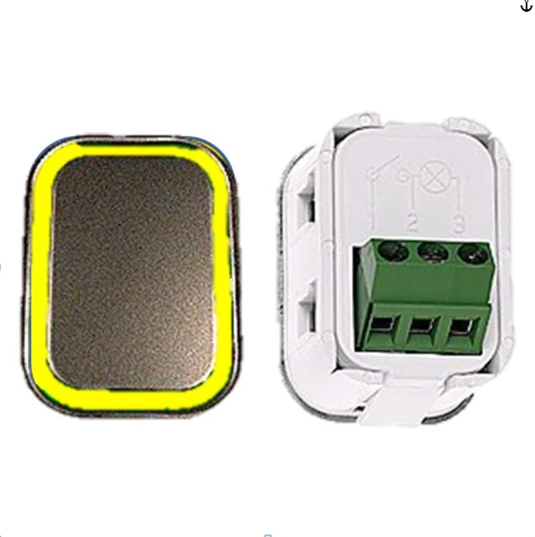 Knapp HM-2535-S gul med blank RF tryckbricka