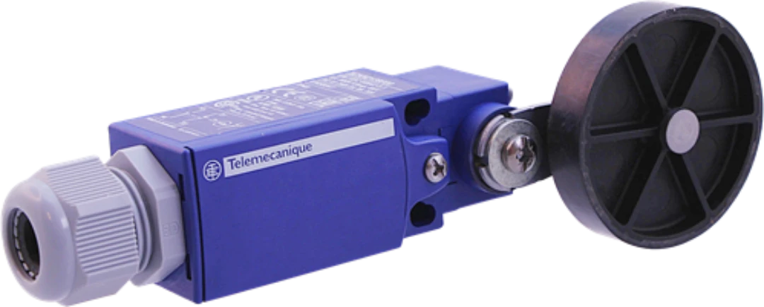 Gränslägesbrytare, Schneider/Telemec., XCKN2139P20, Gummirulle D=50mm