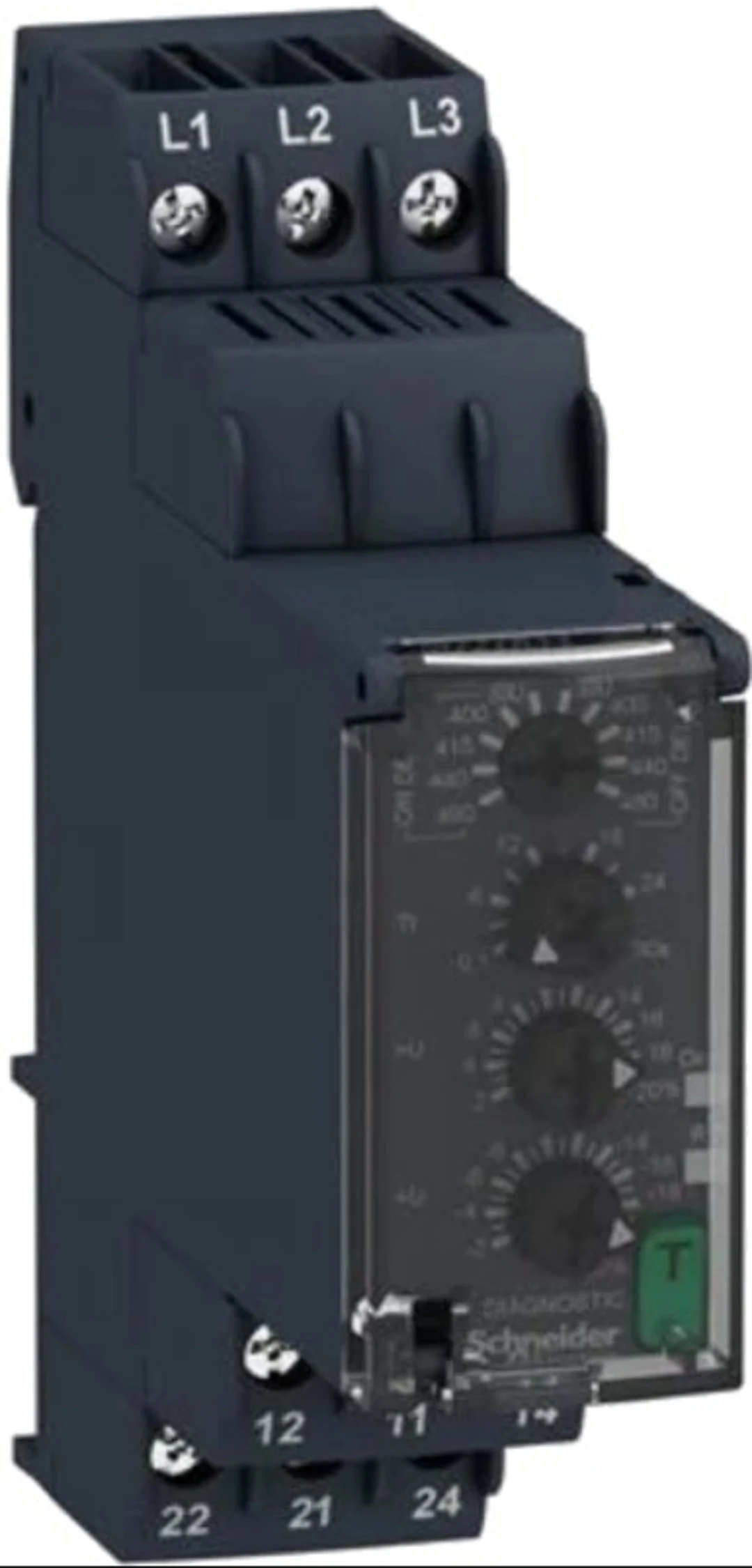 Fasvakt, Schneider/Telemec., RM22TR33, 380-480V, 2CO-kontakter