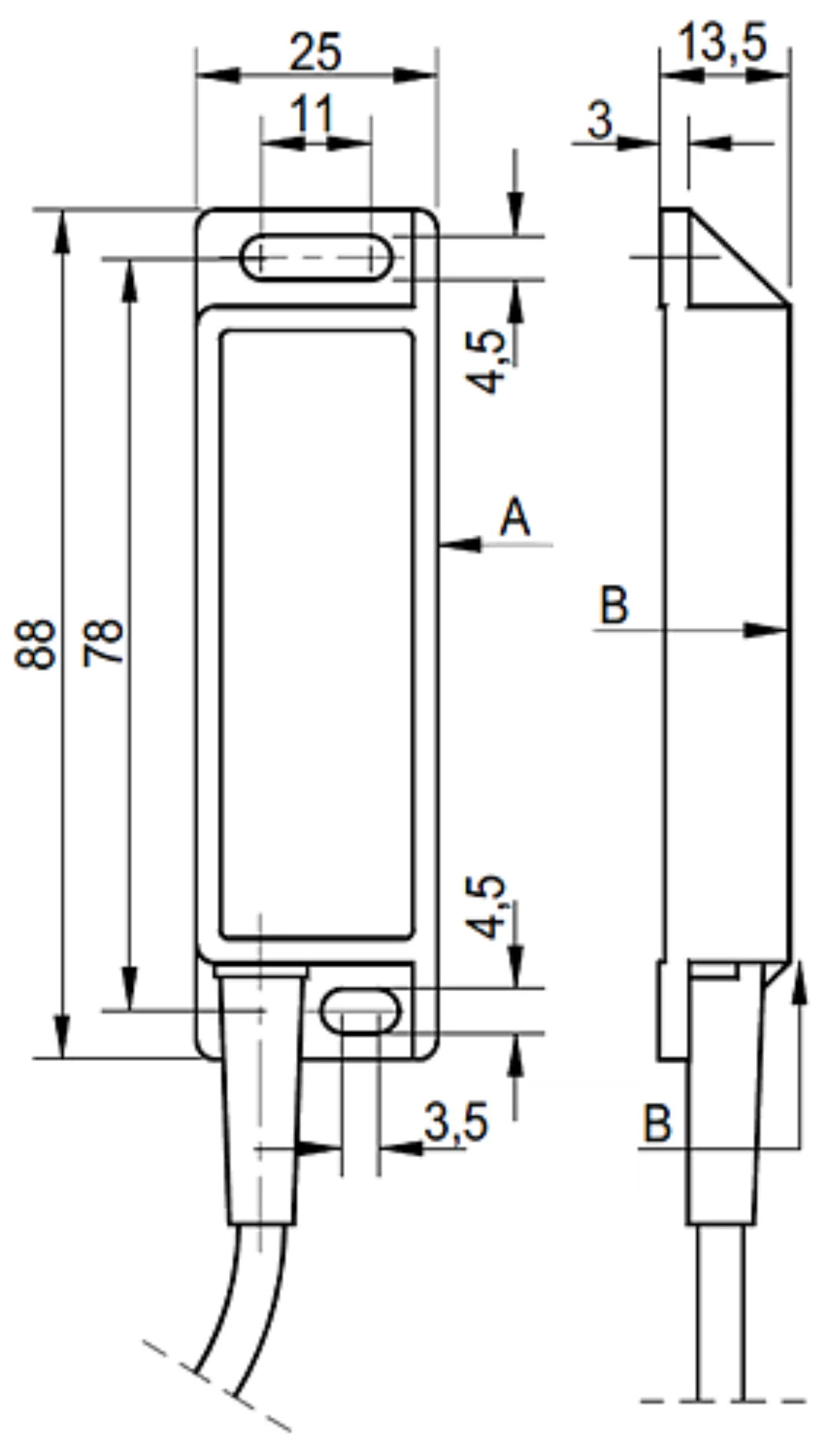 Magnetbrytare, Secatec, MKF25ASAKX-75130/SE, NO, monostabil