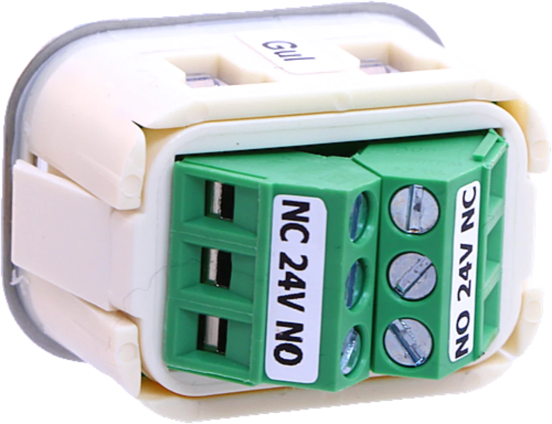 Knapp, HM-2535-S-M, NO/NC, gul, 24V
