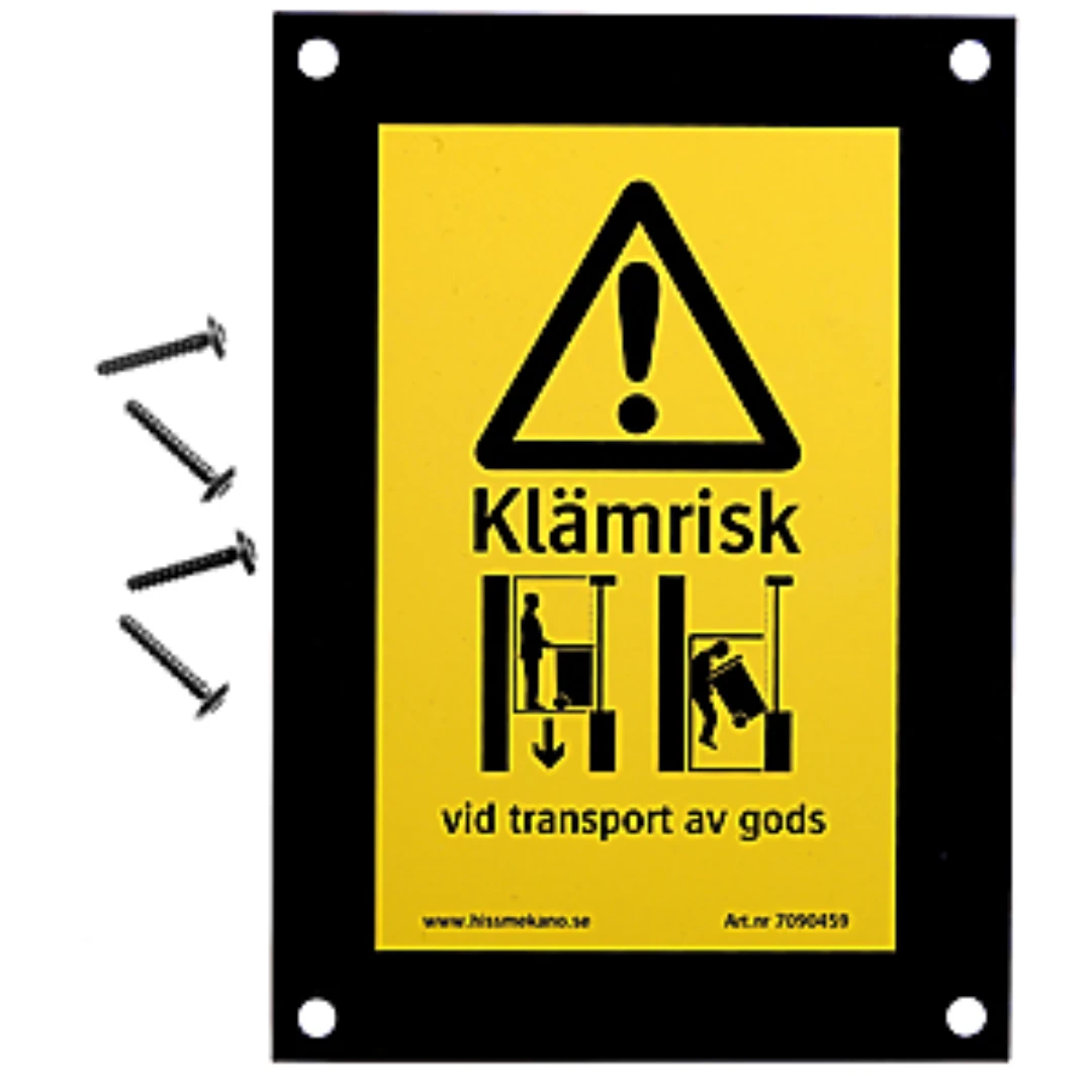 Skylt, Klämgubbe, 210x150mm,aluminium, inkl shield-skruvar