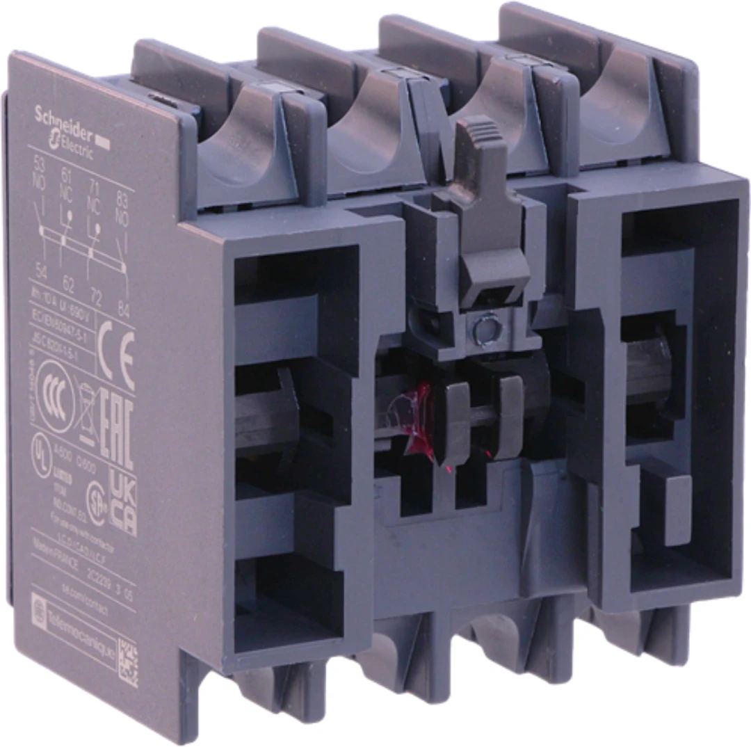 Hjälpkontaktblock, Schneider/Telemec., LADN22, 2NO/2NC, TeSys D