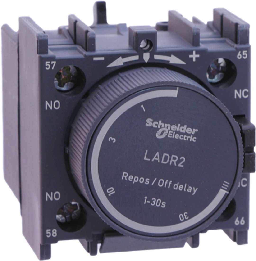 Tidblock, Schneider/Telemec., LADR2, OFF DELAY, 1-30s, 1NO/1NC