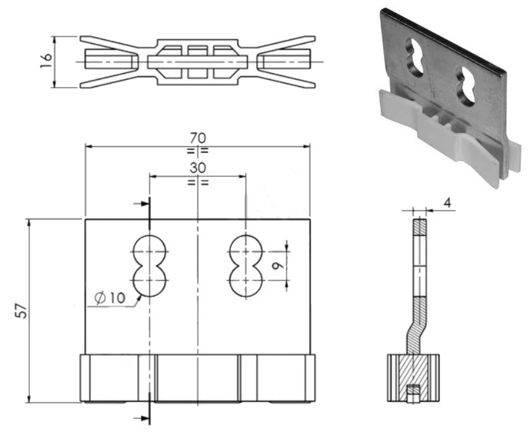 Understyrning, Schindler QKS6/8/9 m metallfäste