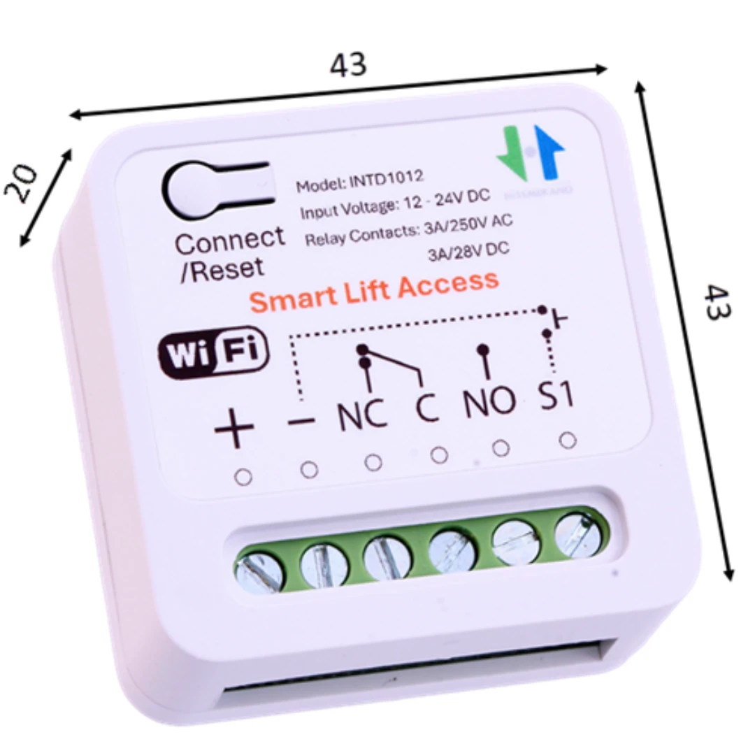 Smart Lift Relä, Wifi, 12/24VDC, fjärrstyrning hissfunktioner