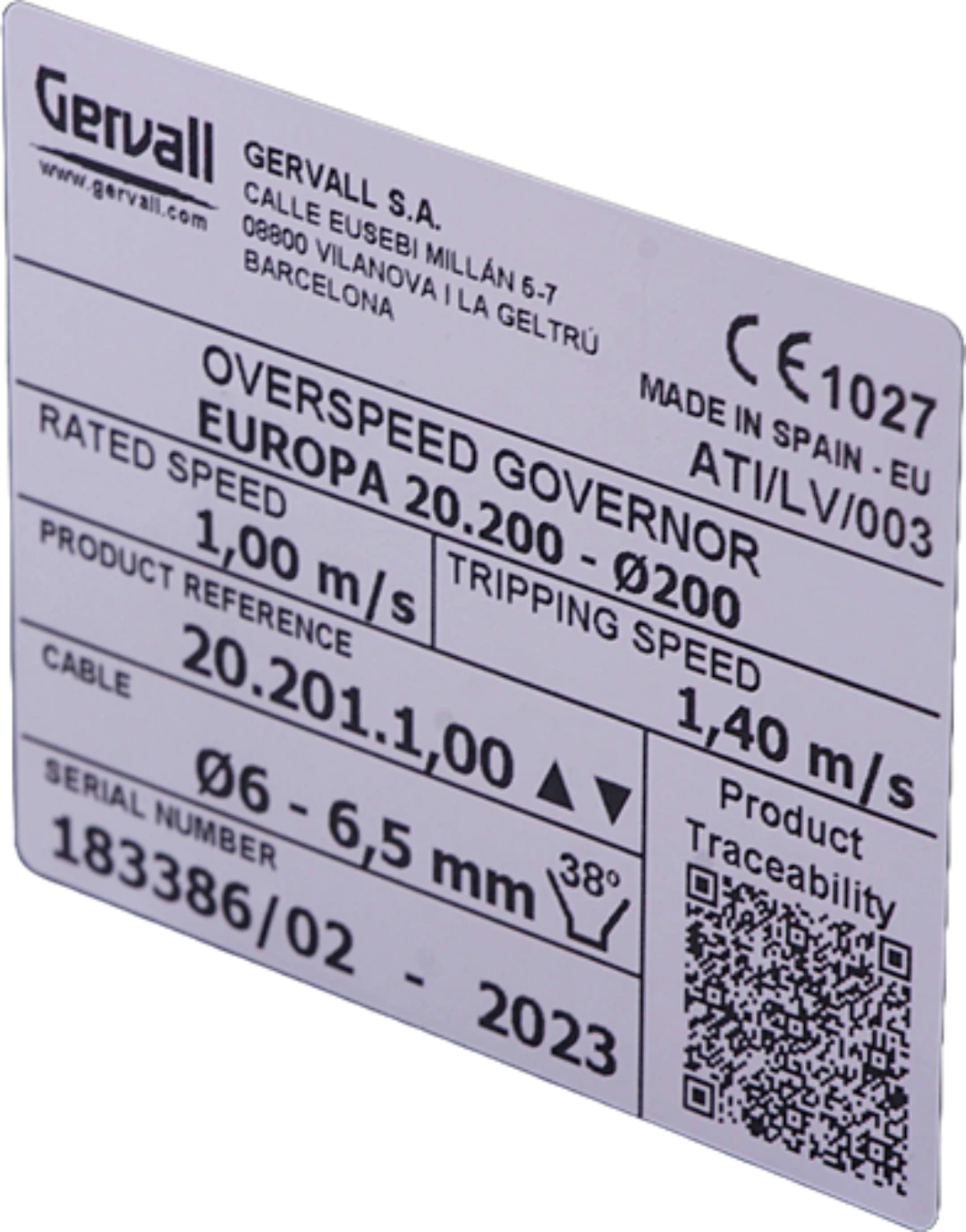 HR, Gervall Europa, 200mm, Vn=1.0/Va=1,4m/s