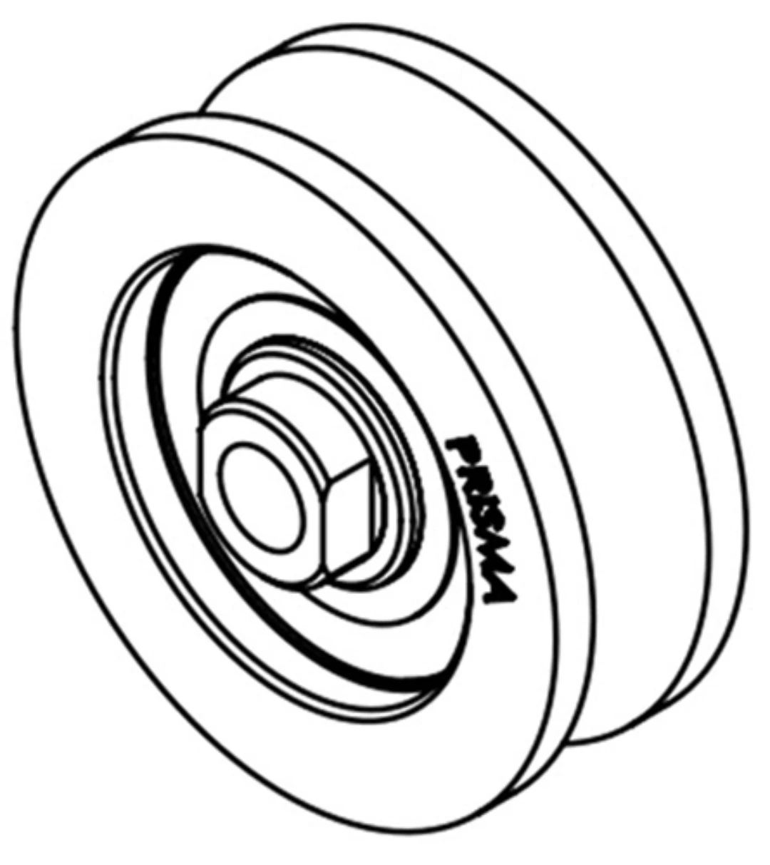 Bärrulle, Prisma, Serie Q, Slim, ø45/38/M8x15,5mm, U/V-spår