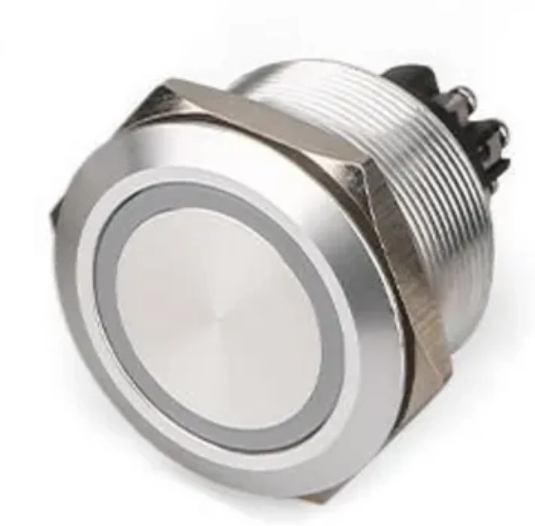 Tryckknapp, IP67, 1NO/1NC, 24 VDC, grön LED, Cut out ø25mm