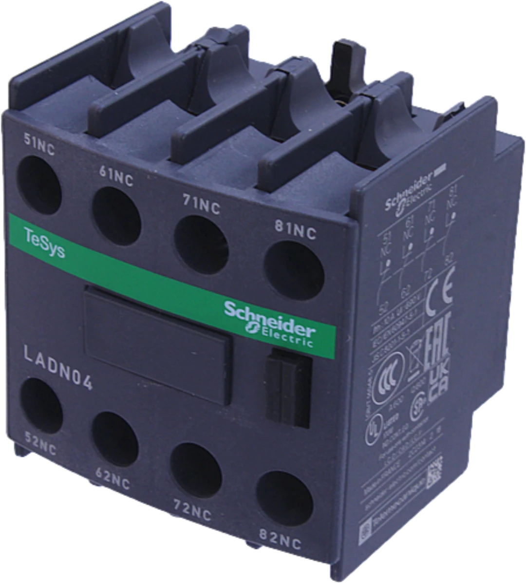 Hjälpkontaktblock, Schneider/Telemec., LADN04, 4NC, TeSys D