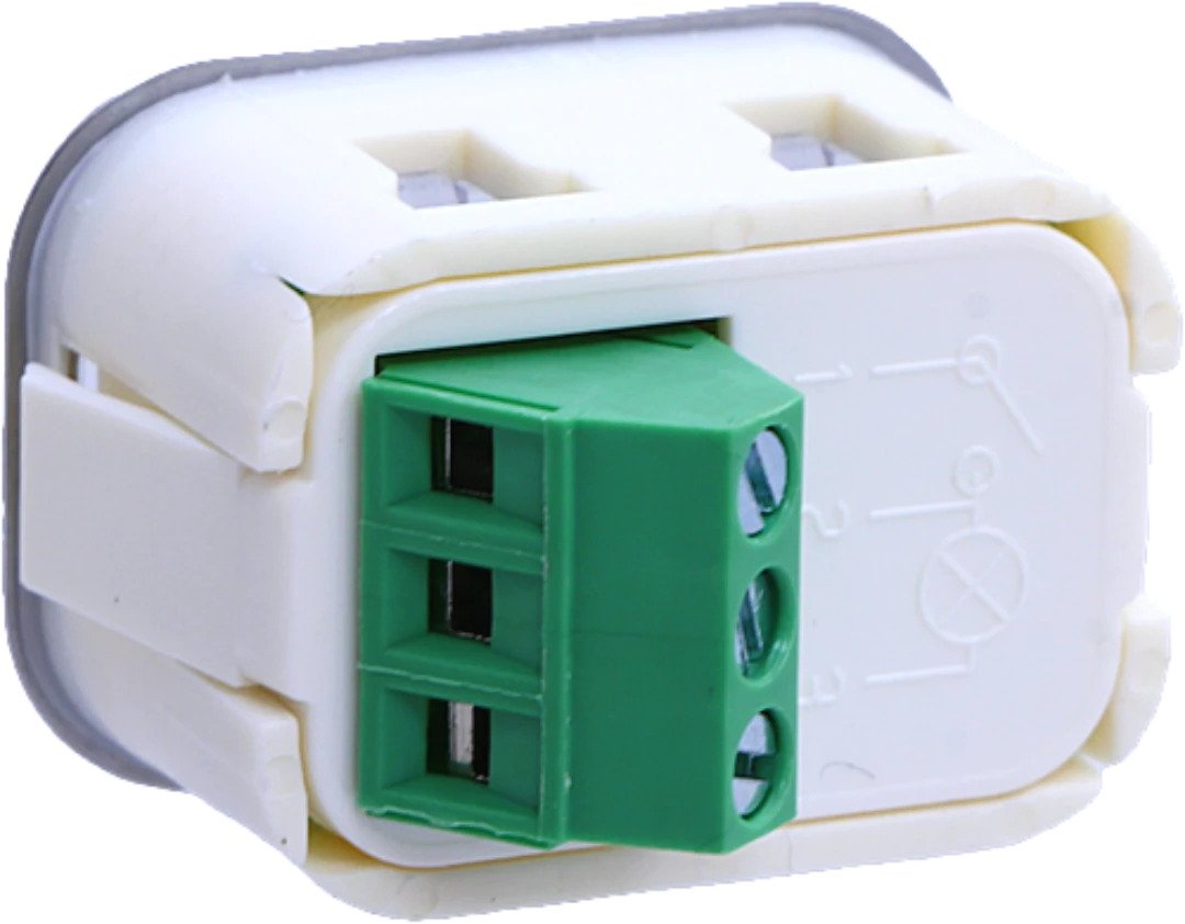 Tryckknapp, HM-2535-S, skruvanslutning, gul LED