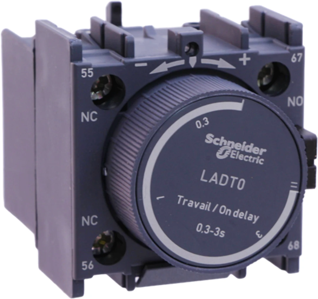 Tidblock, Schneider/Telemec., LADT0, ON DELAY. 0,1-3s, 1NO+1NC